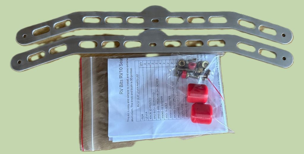 RV10 Seat Lever Kit ready for shipping